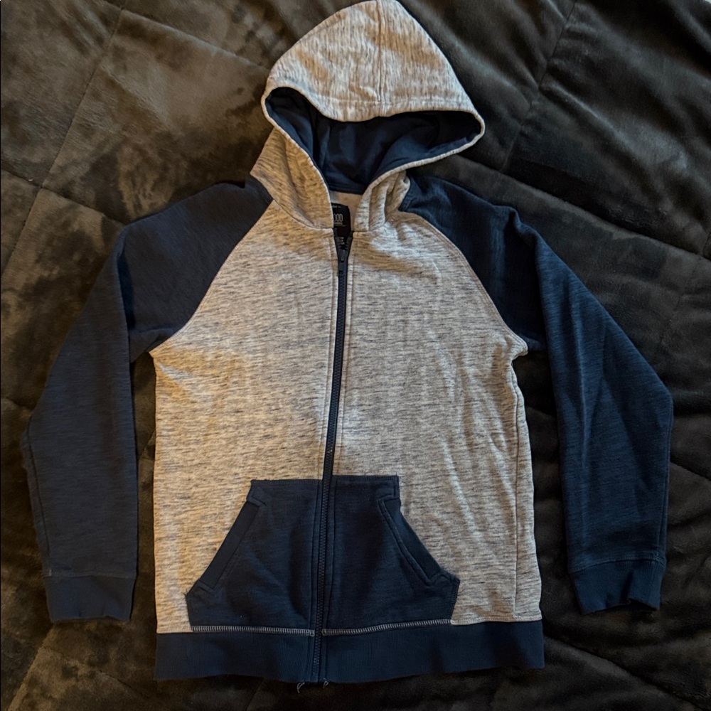 Cozy Kids' Hoodie in Blue and Gray